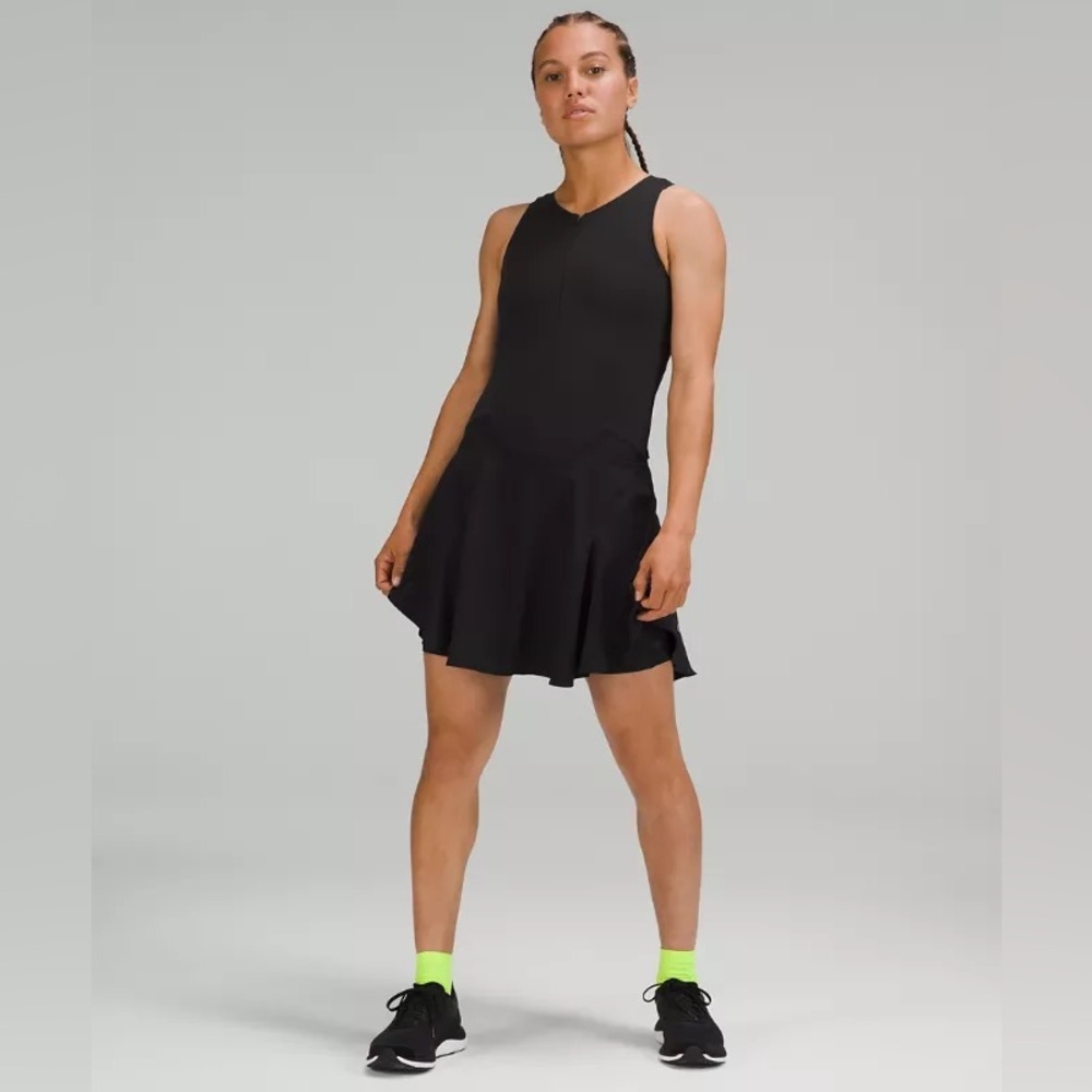 🎀New LULILEMON Everlux black Short-Lined Tennis Tank Dress 8